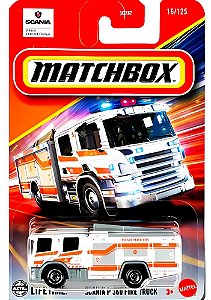 Matchbox Scania P 360 Fire Truck (Branca) 1/64 - JBP52