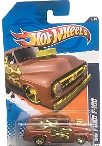 Hot Wheels '56 Ford F-100 (Marrom Flame) T9800 | Escala 1:64