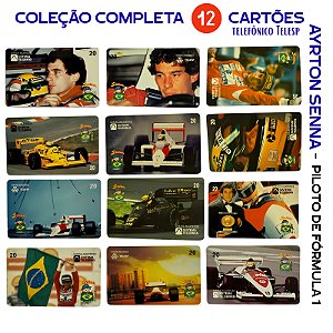 Coleção Completa (12) Cartões Telefônicos Telesp – Ayrton Senna