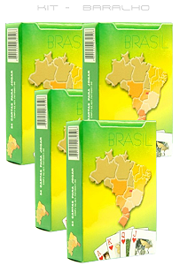 Kit 4 Baralhos Brasil Papel Cartão Especial