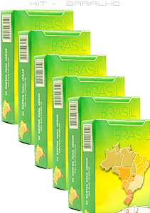 Kit 6 Baralhos Brasil Papel Cartão Especial