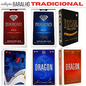 Coleção Baralho Tradicional - 52 Cartas + Coringas | 06 Caixas