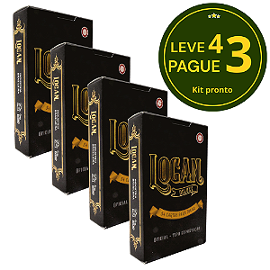 KIT Leva 4 pague 3 - Baralho Logan Deluxe - 52 Cartas + Coringas