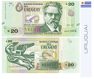 Uruguai 20 Pesos 2015 - FE