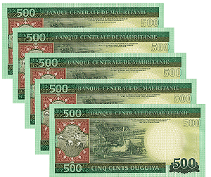Mauritânia - 5 Cédulas de 500 Ouguiya 2013 - P-18a - FE