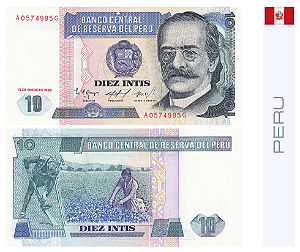 Peru - Cédula de 10 Intis 1987 - P-129a - FE