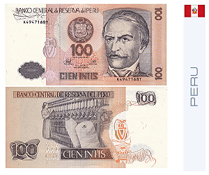 Peru - Cédula de 100 Intis 1987 - P-133a - FE