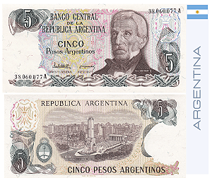 Argentina - Cédula de 5 Pesos 1983 - P-312a - FE