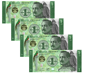 Guatemala - 4 Cédulas de 1 Quetzal 2023 - P-129a - FE