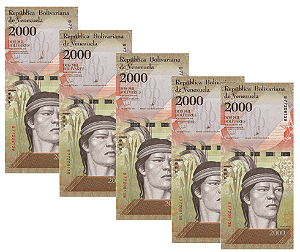 Venezuela - 5 Cédulas de 2.000 Bolívares 2016 - P-96a.1 - FE