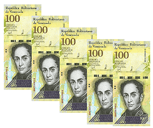 Venezuela - 5 Cédulas de 100.000 Bolívares 2017 - P-100b - FE