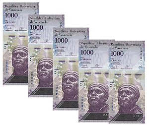 Venezuela - 5 Cédulas de 1.000 Bolívares 2016 - P-95a - FE