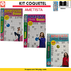 Kit 3 Revistas Coquetel - Passatempo Ametista - 432 páginas