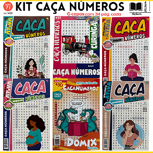 Kit 6 Revistas Caça Números - 204 páginas | Estratégia de Raciocínio.