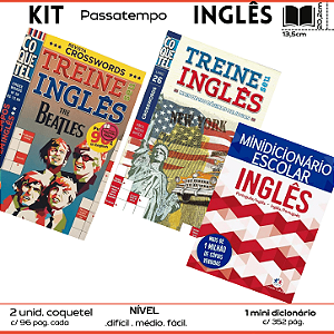 Kit passatempos Inglês - 02 Rev. 192 pág. + Mini dicionário inglês 352 pág.