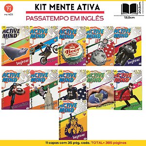 Kit 11 Capas - Mente Ativa - Passatempos em Inglês - 385 páginas