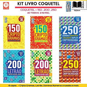 Kit 6 vol. passatempos livro coquetel +150 200 250 Jogos
