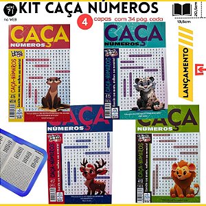Kit 4 Revistas Caça Números - Capas Diversas |Melhorar o raciocínio