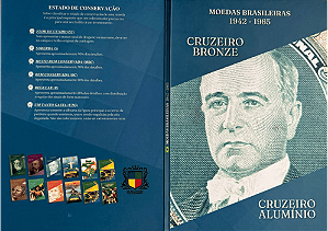 Álbum Vazio - Moedas Brasileiras 1942 - 1965 Cruzeiro Bronze (Capa Dura)