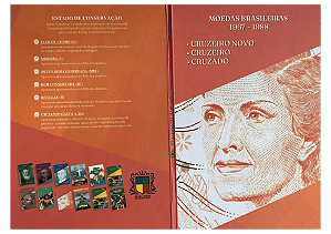 Álbum Vazio - Moedas Brasileiras 1967 - 1988 Cruzeiro Novo a Cruzado (Capa Dura)