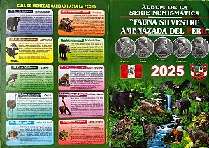 Álbum Fauna Silvestre Perú - com 10 Moedas Completo (Capa Dura)