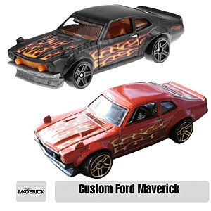 Hot Wheels -Custom Ford Maverick - Flame - GHF52 e GHD66