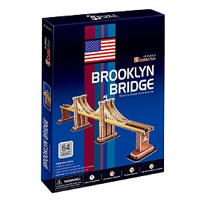 Quebra-cabeças 3D 64 peças Ponte do Brooklyn em Nova York - CubicFun