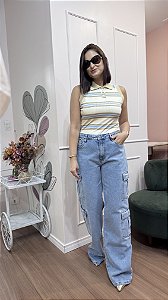 Calça Wide Leg Cargo Jordana