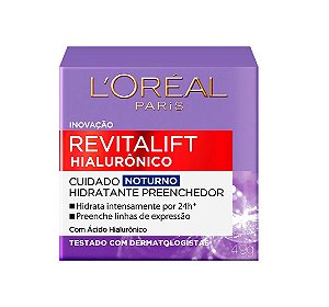 Creme Noturno Anti-idade L'Oréal Paris - Revitalift Hialurônico 49g