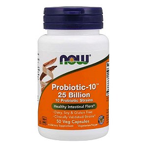 Probiotic 10 - 25 Billion - 50 Cápsulas - Now