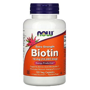 Biotin 10000mcg -120 cápsulas veganas - Now