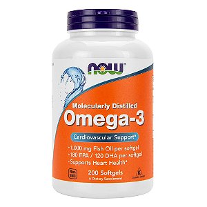 Omega 3 1000mg - 200 cápsulas - Now
