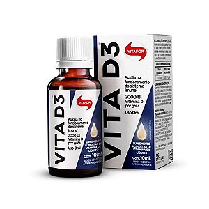 Vita D3 - Vitamina D Líquida 10ml 2.000UI Gotas (Colecalciferol) - Vitafor