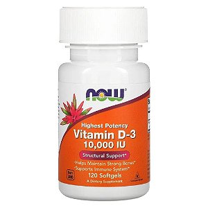 Vitamin D3 10000IU - 120 cápsulas - Now