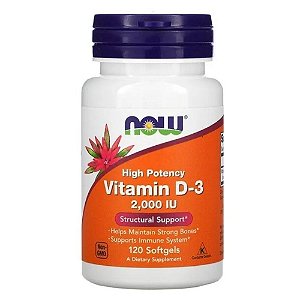 Vitamin D3 2000IU - 120 cápsulas - Now
