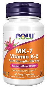 MK-7 Vitamina K-2 300 mcg - 60 Cápsulas - Now