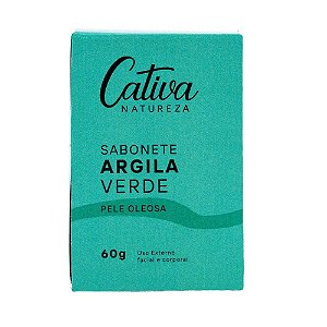 Sabonete Argila Verde - Pele Oleosa 60g - Cativa Natureza