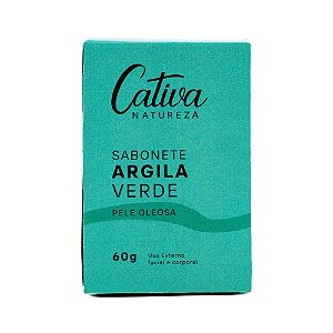Sabonete Argila Verde - Pele Oleosa 60g - Cativa Natureza