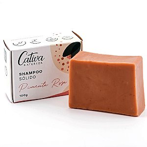 Shampoo em Barra Pimenta Rosa - Cabelo Normal a Seco 100g - Cativa Natureza