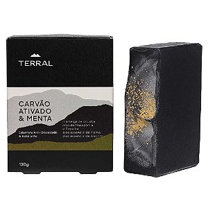 Sabonete Carvão Ativado & Menta - peles oleosas e acneicas 130g - Terral