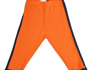 Calça Laranja com Faixa Marinho