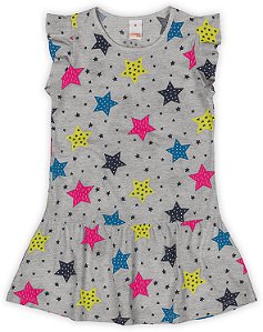 Vestido Estrelas Cinza - MARISOL