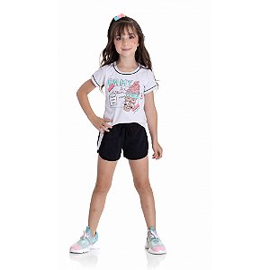 Conjunto com short Estampa Sorvete