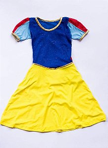 Vestido de Princesa Infantil  - Branca de Neve Fantasia