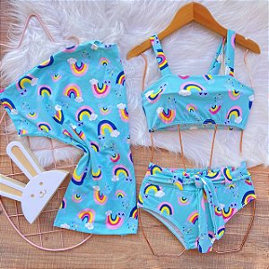Biquíni Arco íris com Kimono
