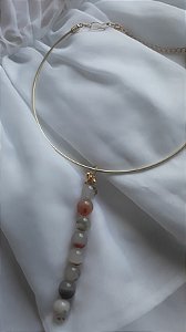 Conjunto  choker  e pulseira Quartzo