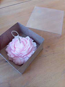 Vela Decorativa Peônia Rosa 9 cm