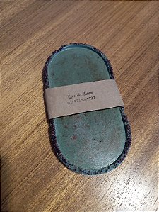 Bandeja Oval em Cimento Verde 18x9 cm