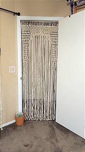 Cortina boho de macramê artesanal decoração elegante