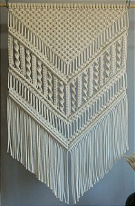 Painel de Parede em Macramê Artesanal Boho